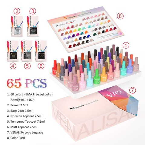 Venalisa Set VIP4 Gel Polish Kit | 60 Colors