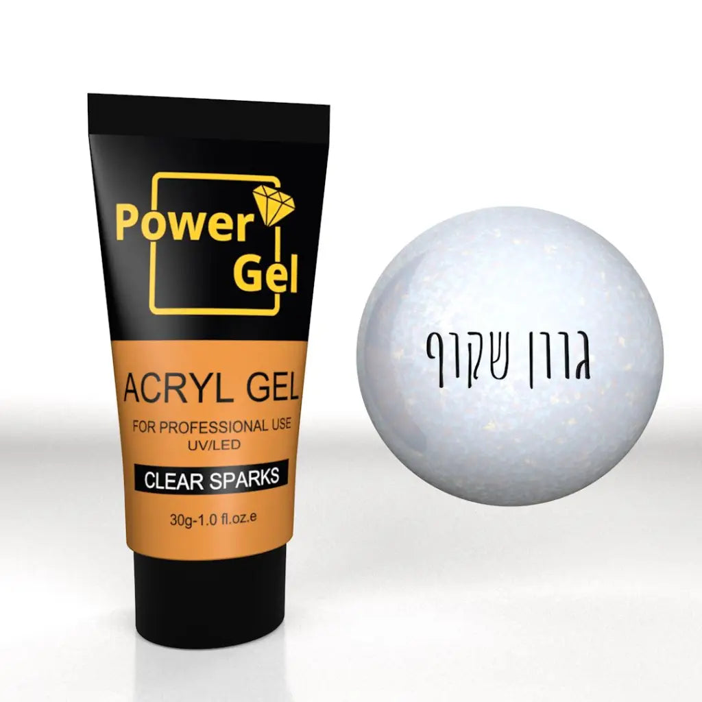 אקריג'ל צבע נצנץ שקוף 30 מ"ל - Power Gel