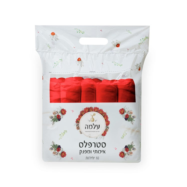 סטרפלס חד-פעמי - מארז 10 יחידות (אדום) | עלמה
