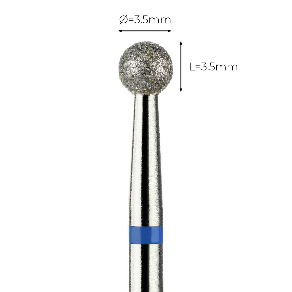 מקדח ראש שיוף יהלום לסלון יופי "כדור" כחול בינוני 001/035