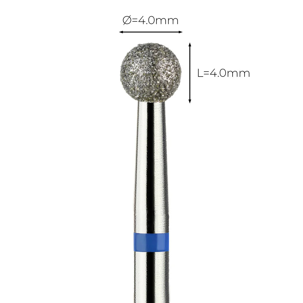 מקדח ראש שיוף יהלום לסלון יופי "כדור" כחול בינוני 001/040