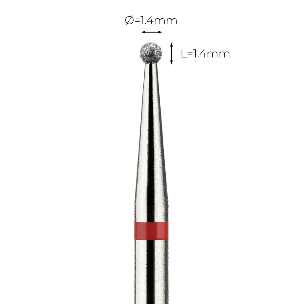 מקדח ראש שיוף יהלום לסלון יופי "כדור" אדום עדין 001/014