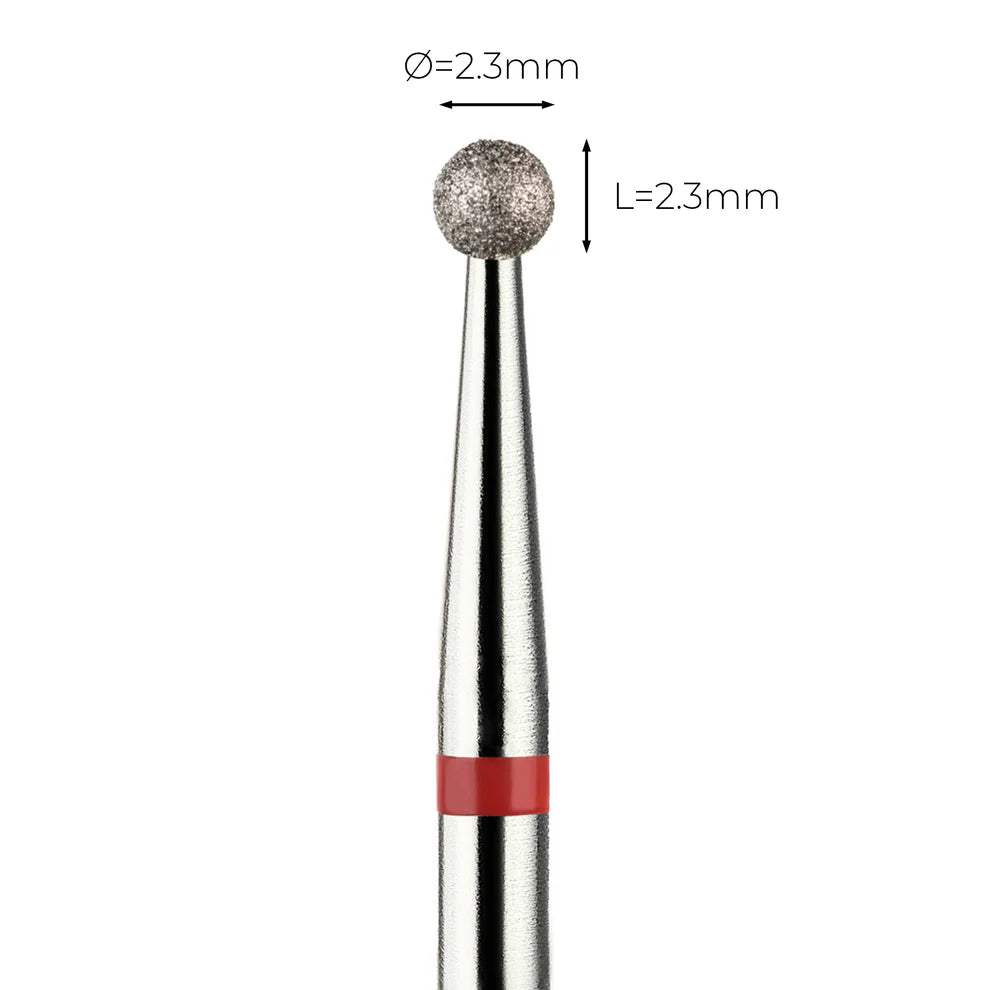 מקדח ראש שיוף יהלום לסלון יופי "כדור" אדום עדין 001/023