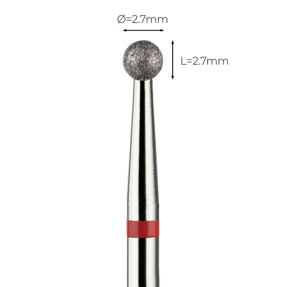 מקדח ראש שיוף יהלום לסלון יופי "כדור" אדום עדין 001/027