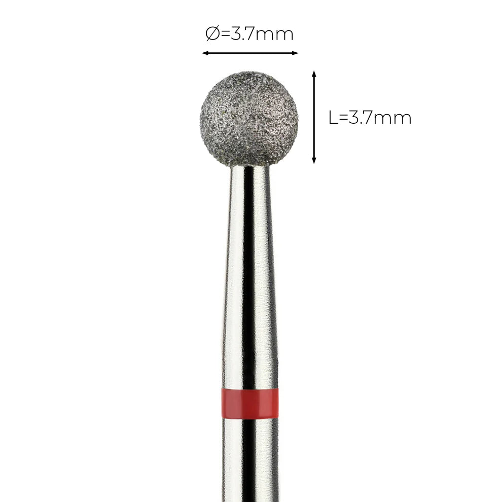 מקדח ראש שיוף יהלום לסלון יופי "כדור" אדום עדין 001/037