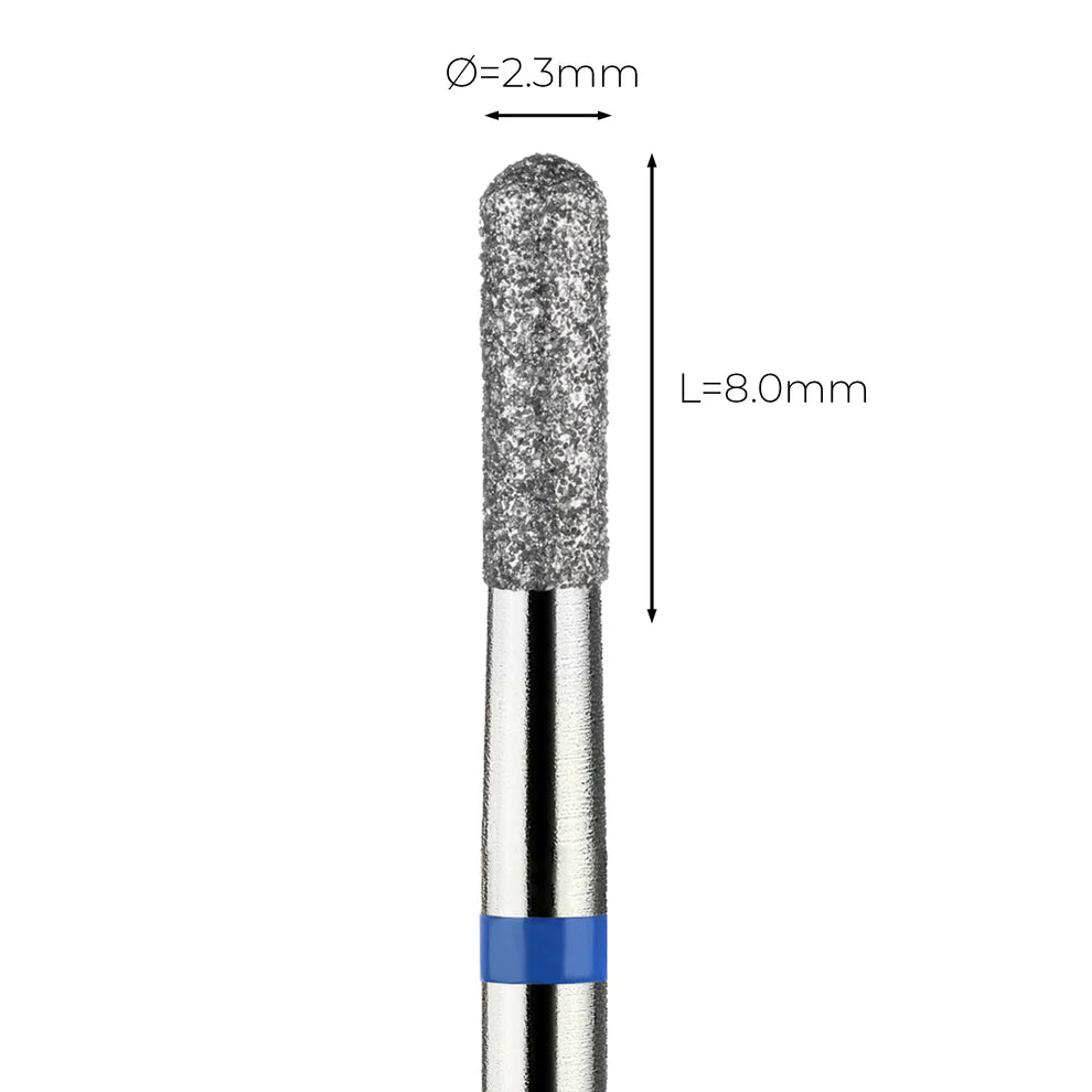 מקדח ראש שיוף יהלום לסלון יופי "צילינדר מעוגל" כחול בינוני 141/023