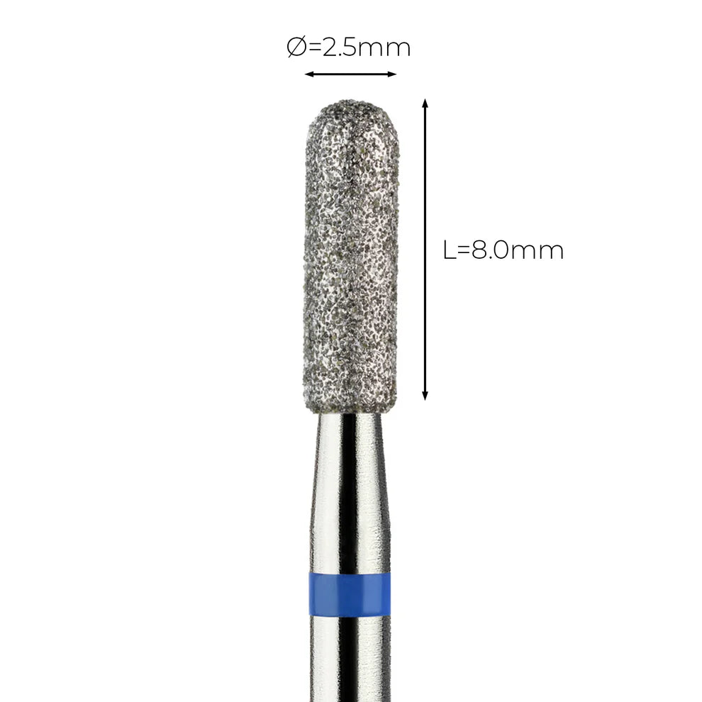 מקדח ראש שיוף יהלום לסלון יופי "צילינדר מעוגל" כחול בינוני 141/025