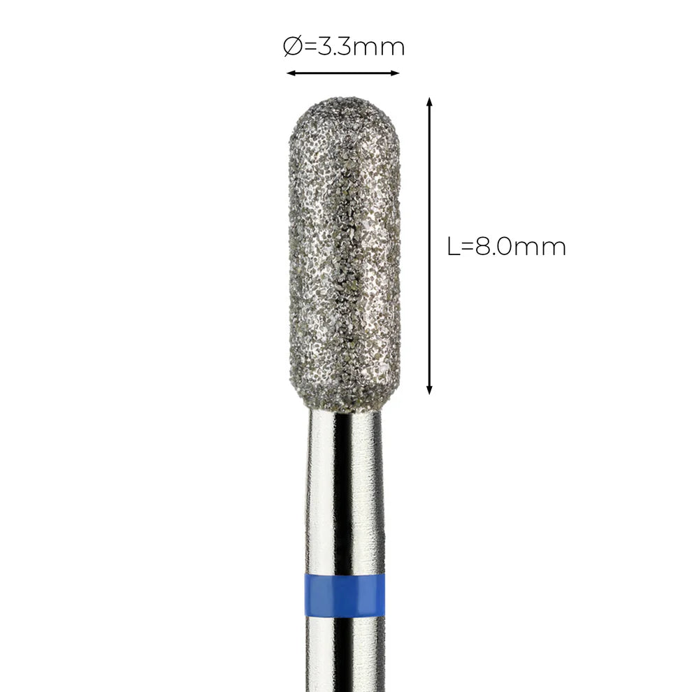 מקדח ראש שיוף יהלום לסלון יופי "צילינדר מעוגל" כחול בינוני 141/033