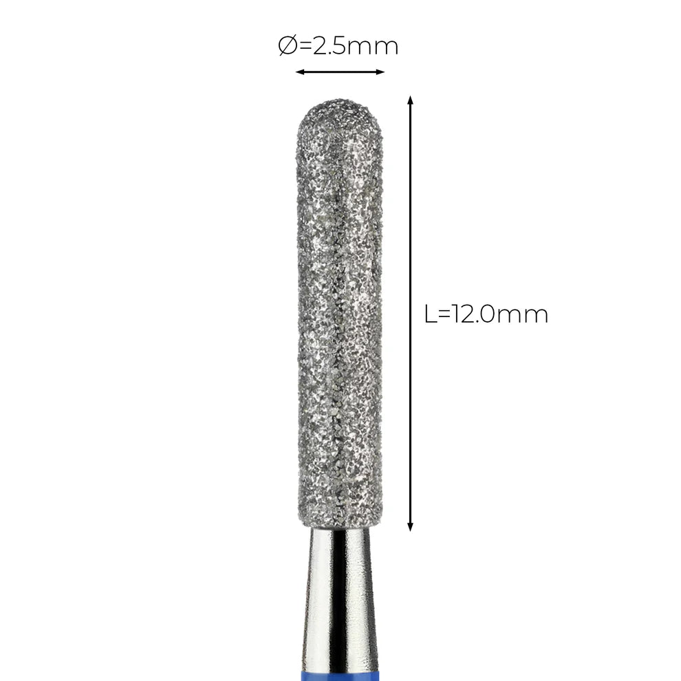 מקדח ראש שיוף יהלום לסלון יופי "צילינדר מעוגל" כחול בינוני 143/025