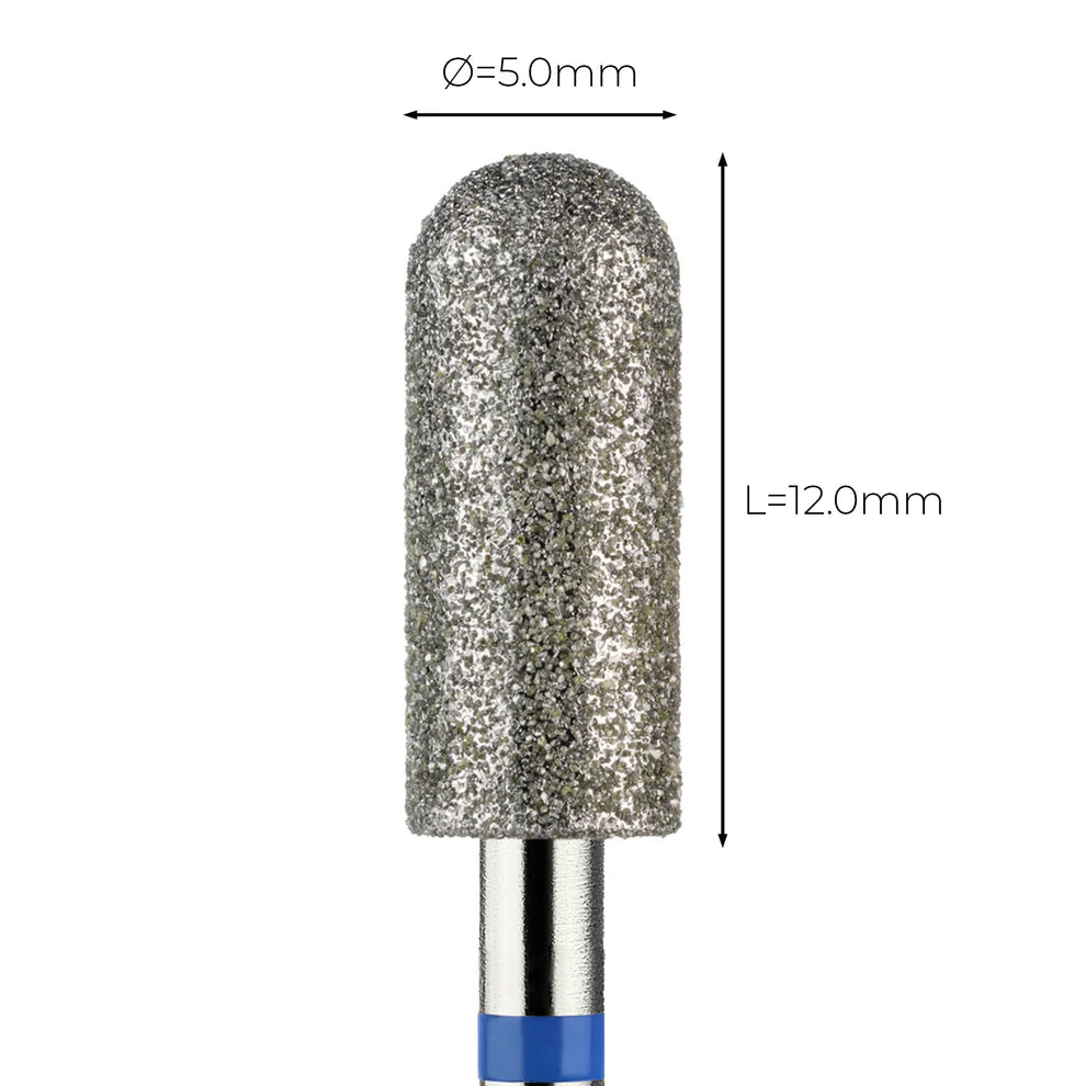 מקדח ראש שיוף יהלום לסלון יופי "צילינדר מעוגל" כחול בינוני 143/050