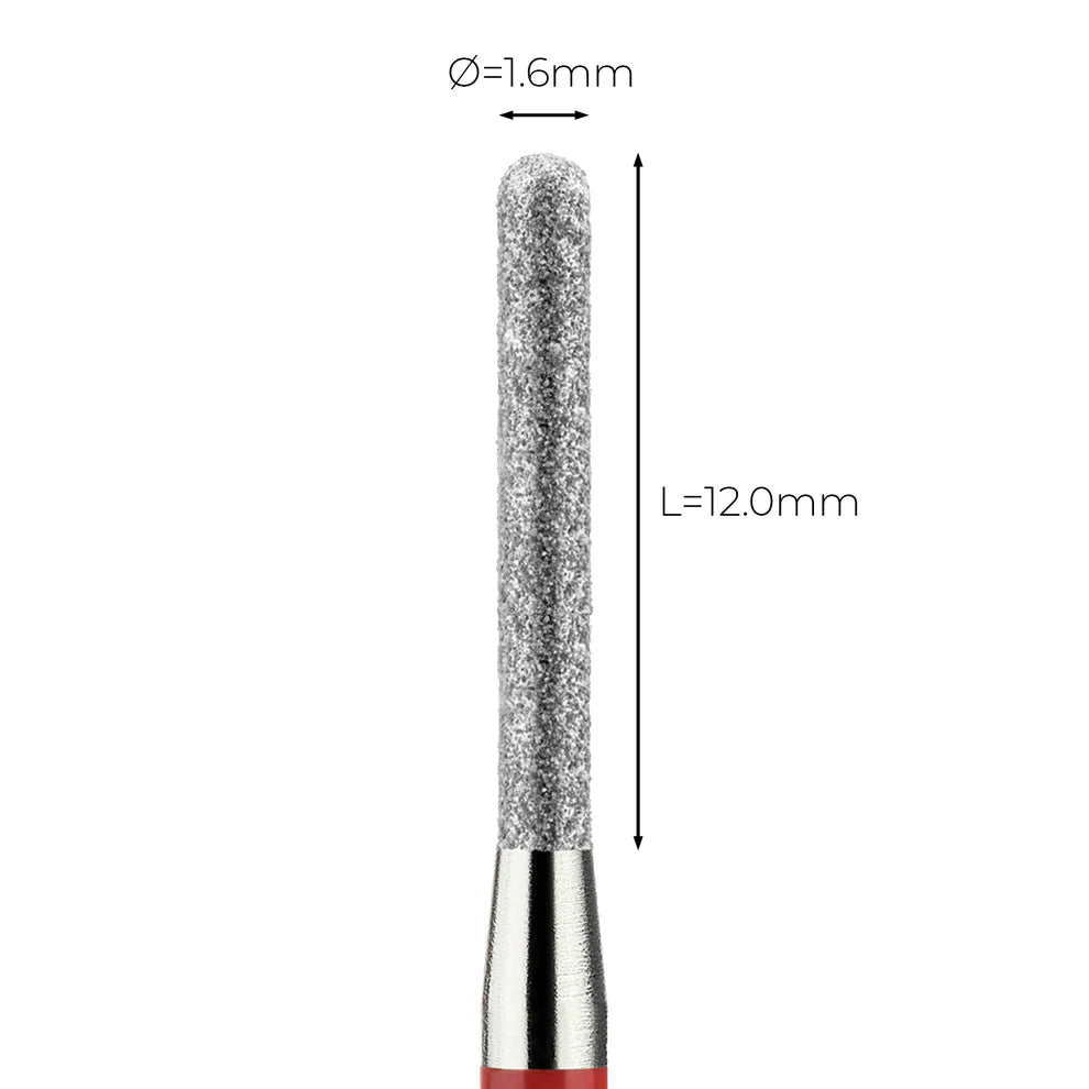 מקדח ראש שיוף יהלום לסלון יופי "צילינדר מעוגל" אדום עדין 143/016