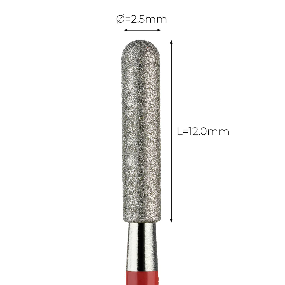 מקדח ראש שיוף יהלום לסלון יופי "צילינדר מעוגל" אדום עדין 143/025