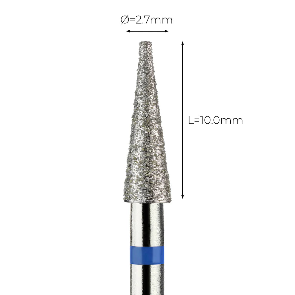 מקדח ראש שיוף יהלום לסלון יופי "קונוס" כחול בינוני 166/027