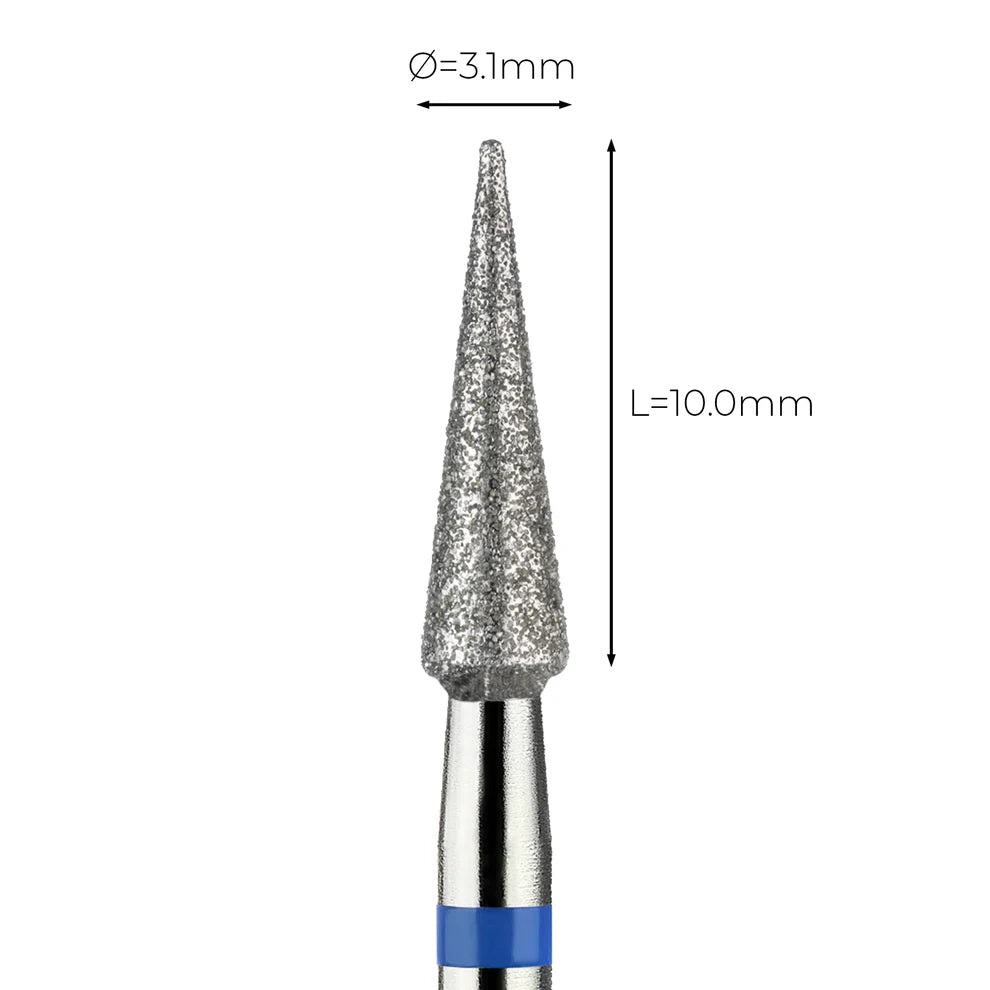 מקדח ראש שיוף יהלום לסלון יופי "קונוס" כחול בינוני 166/031