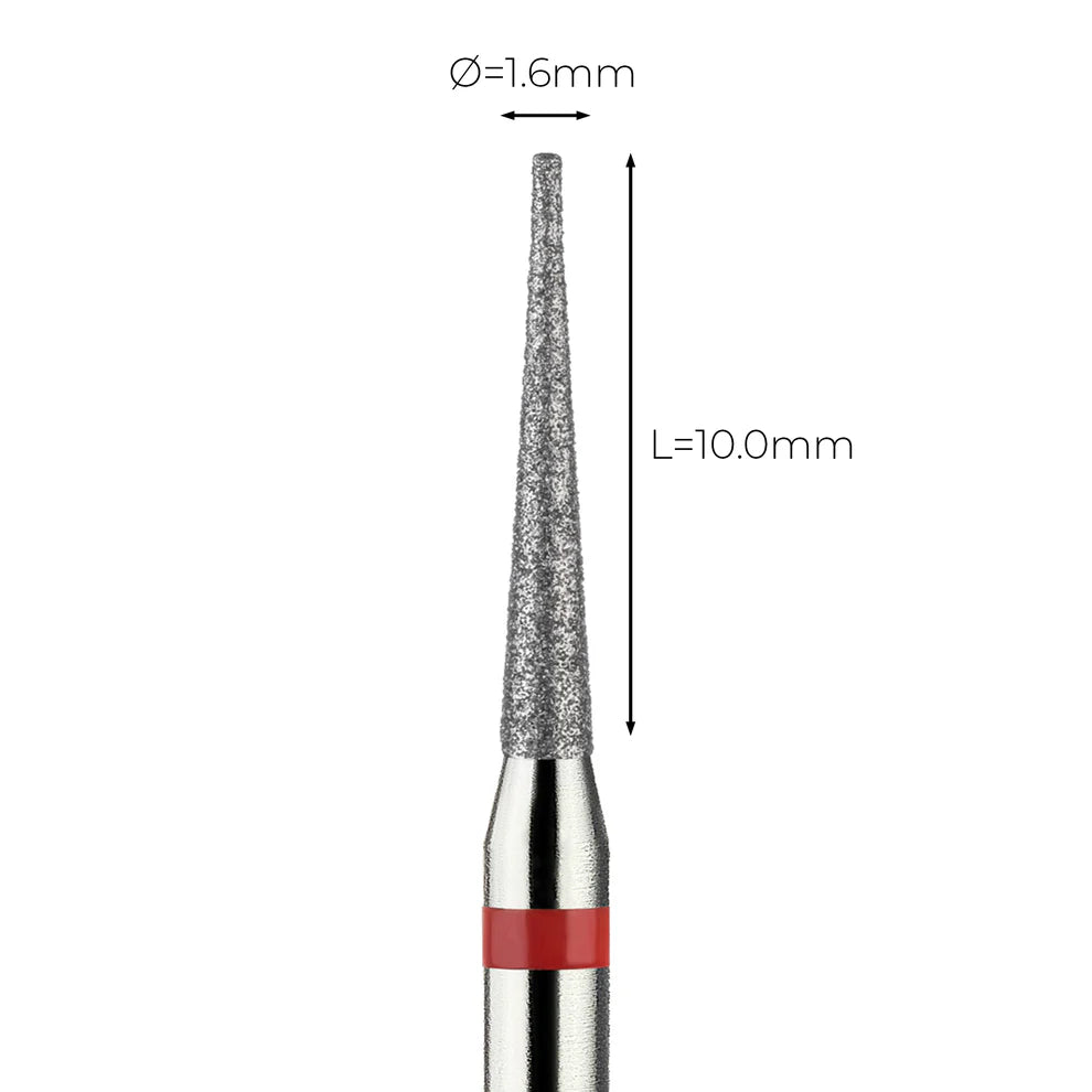 מקדח ראש שיוף יהלום לסלון יופי "קונוס" אדום עדין 166/016