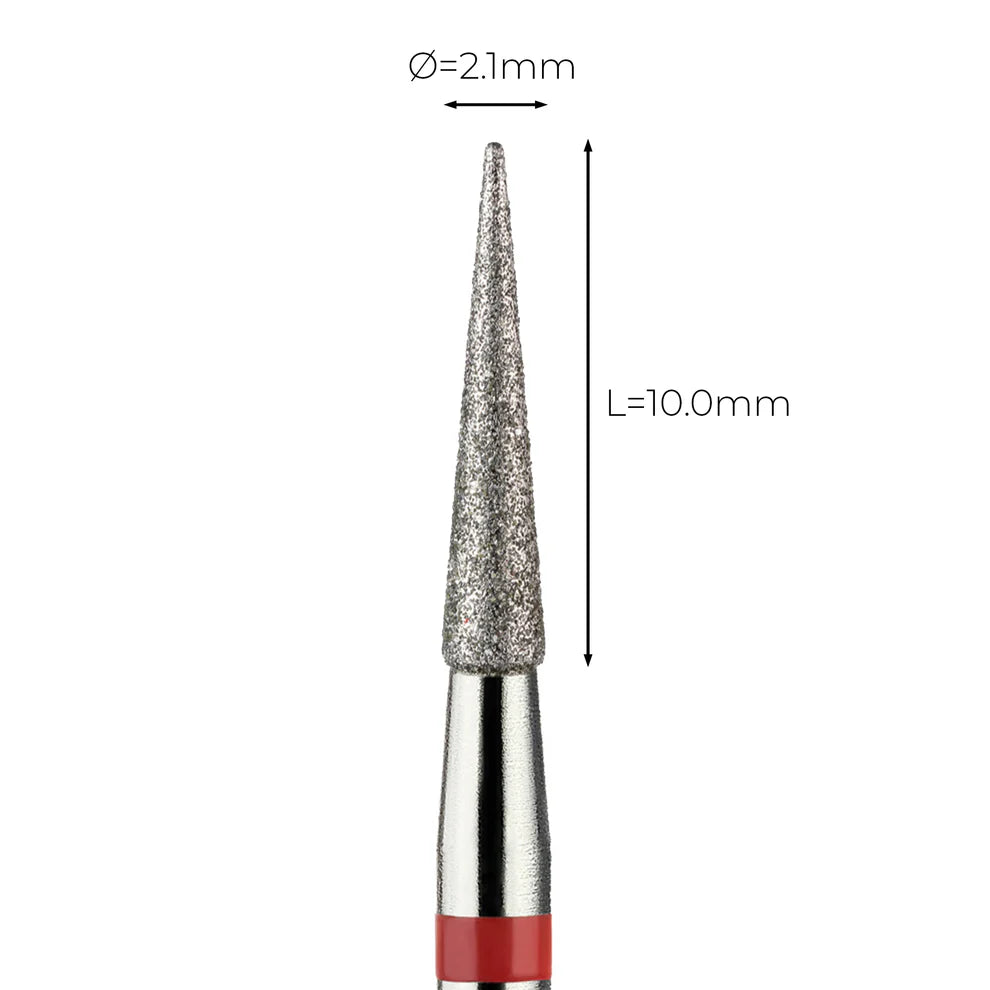 מקדח ראש שיוף יהלום לסלון יופי "קונוס" אדום עדין 166/021