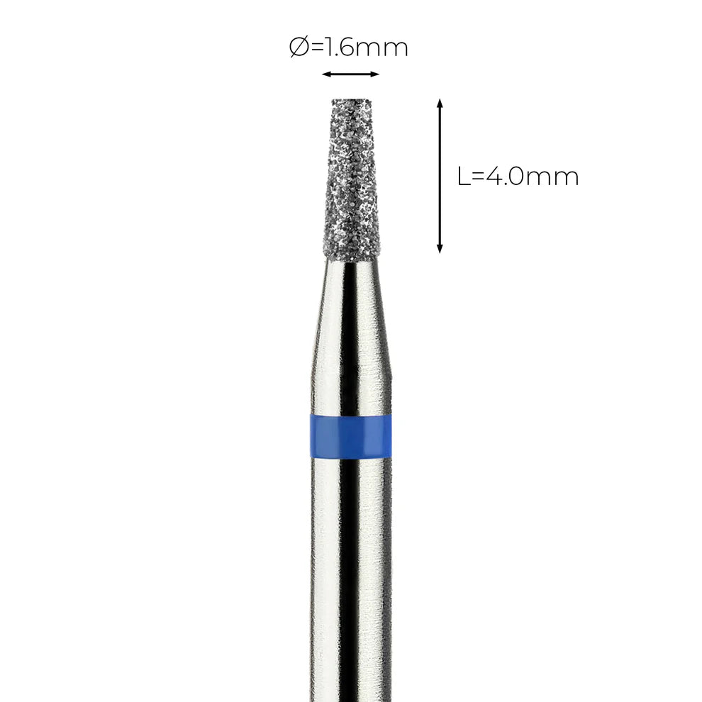 מקדח ראש שיוף יהלום לסלון יופי "קונוס חתוך" כחול בינוני 170/016