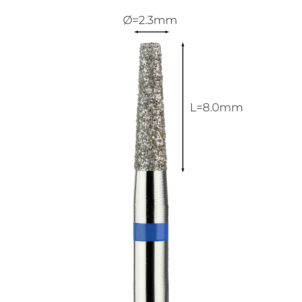 מקדח ראש שיוף יהלום לסלון יופי "קונוס חתוך" כחול בינוני 172/023