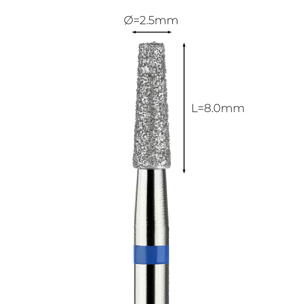מקדח ראש שיוף יהלום לסלון יופי "קונוס חתוך" כחול בינוני 172/025