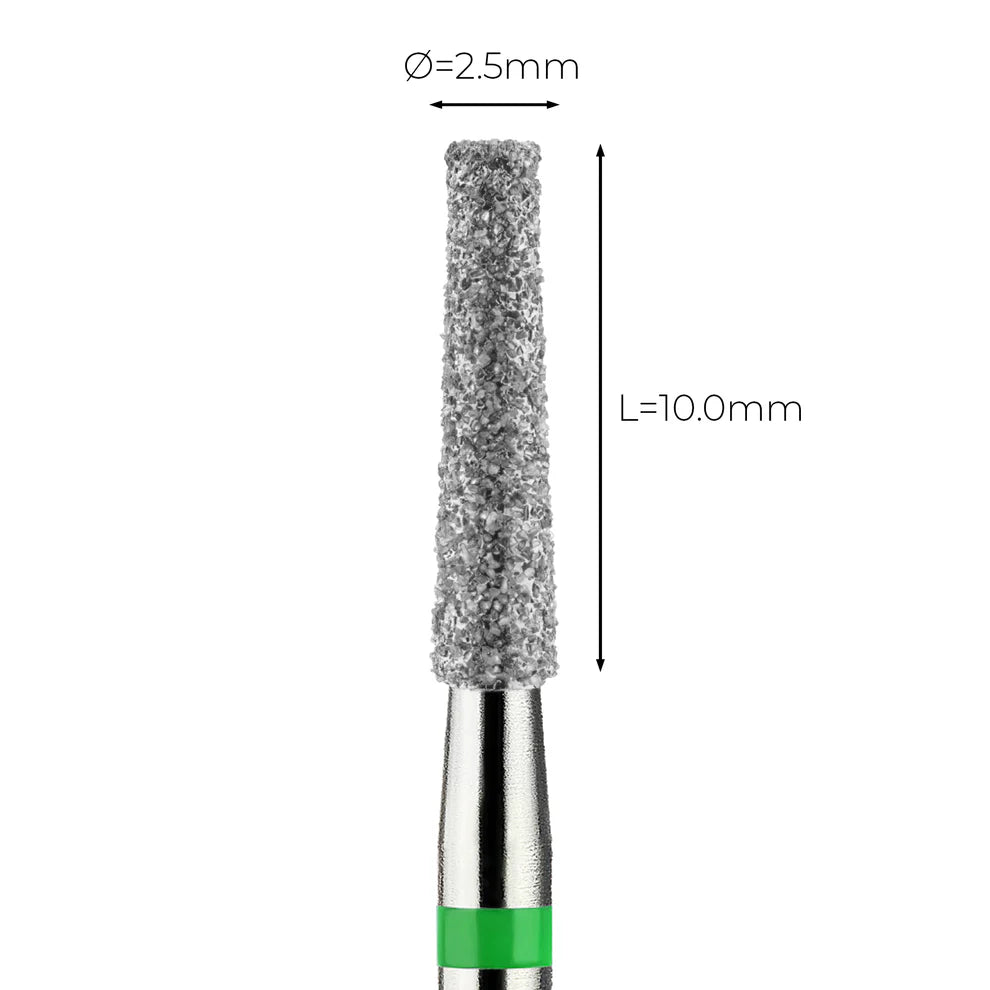 מקדח ראש שיוף יהלום לסלון יופי "קונוס חתוך" ירוק גס 173/025