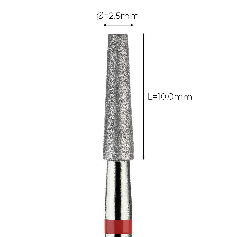 מקדח ראש שיוף יהלום לסלון יופי "קונוס חתוך" אדום עדין 173/025