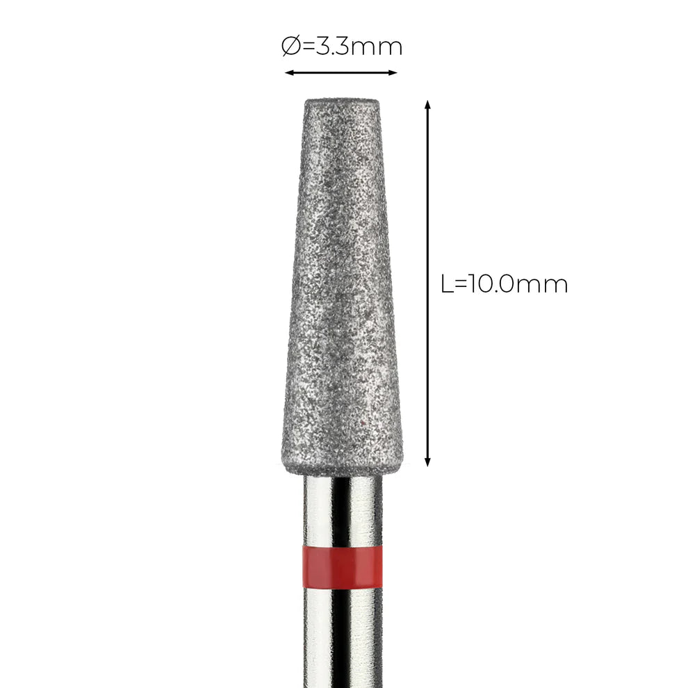 מקדח ראש שיוף יהלום לסלון יופי "קונוס חתוך" אדום עדין 173/033