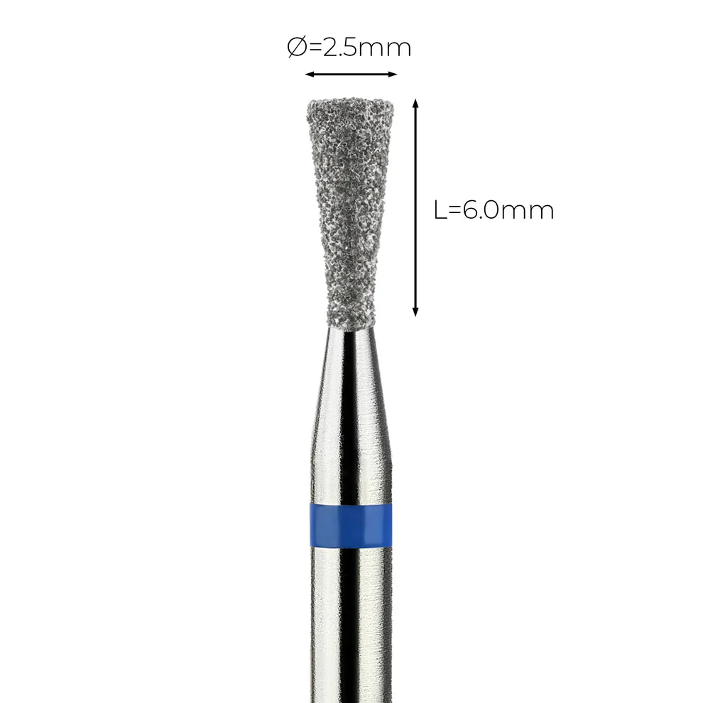 מקדח ראש שיוף יהלום לסלון יופי "קונוס הפוך" כחול בינוני 225/025