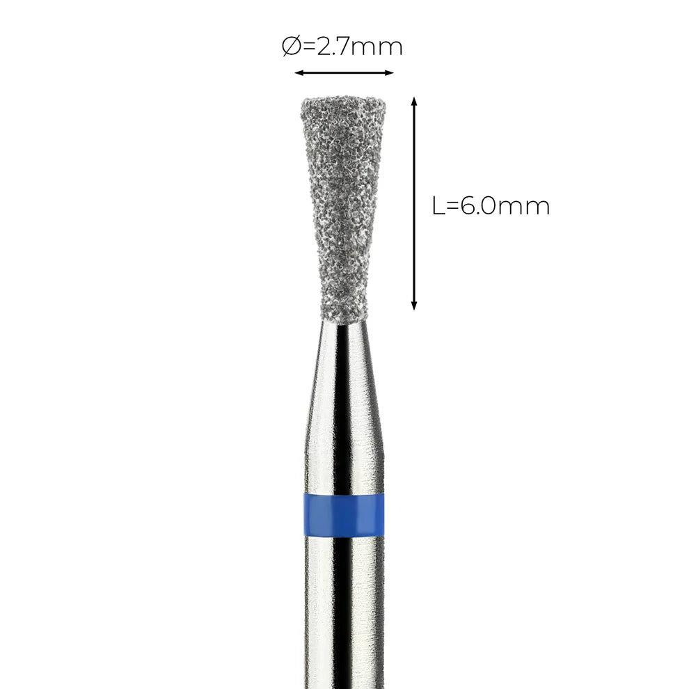 מקדח ראש שיוף יהלום לסלון יופי "קונוס הפוך" כחול בינוני 225/027