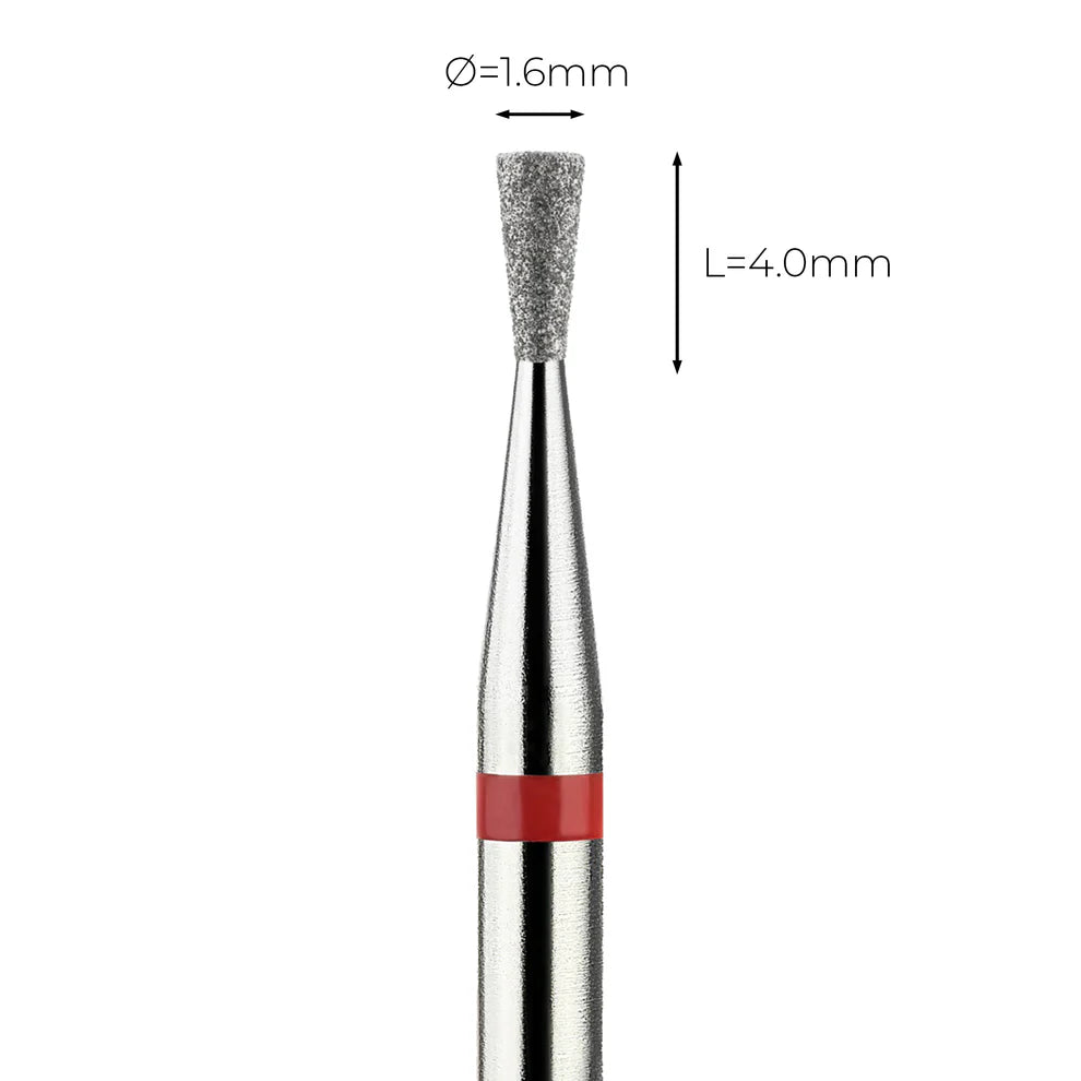 מקדח ראש שיוף יהלום לסלון יופי "קונוס הפוך" אדום עדין 225/016