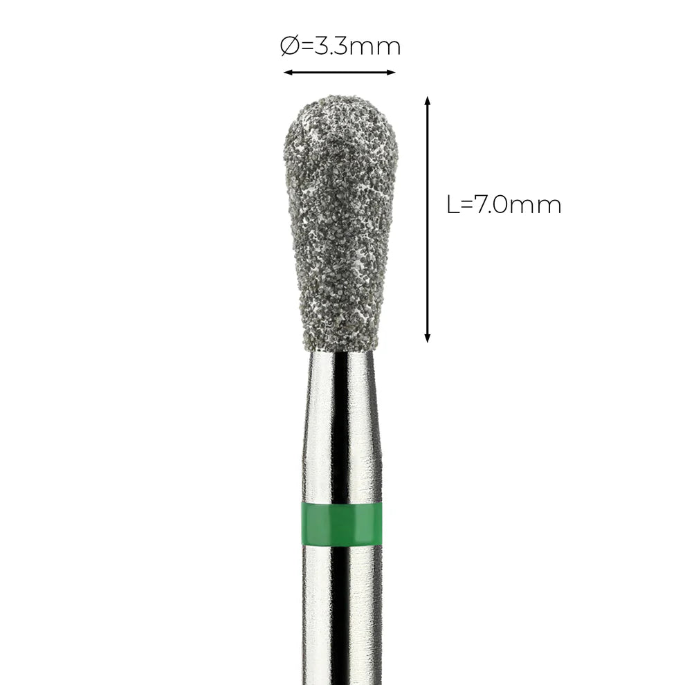 מקדח ראש שיוף יהלום לסלון יופי "אגס" ירוק גס 239/033