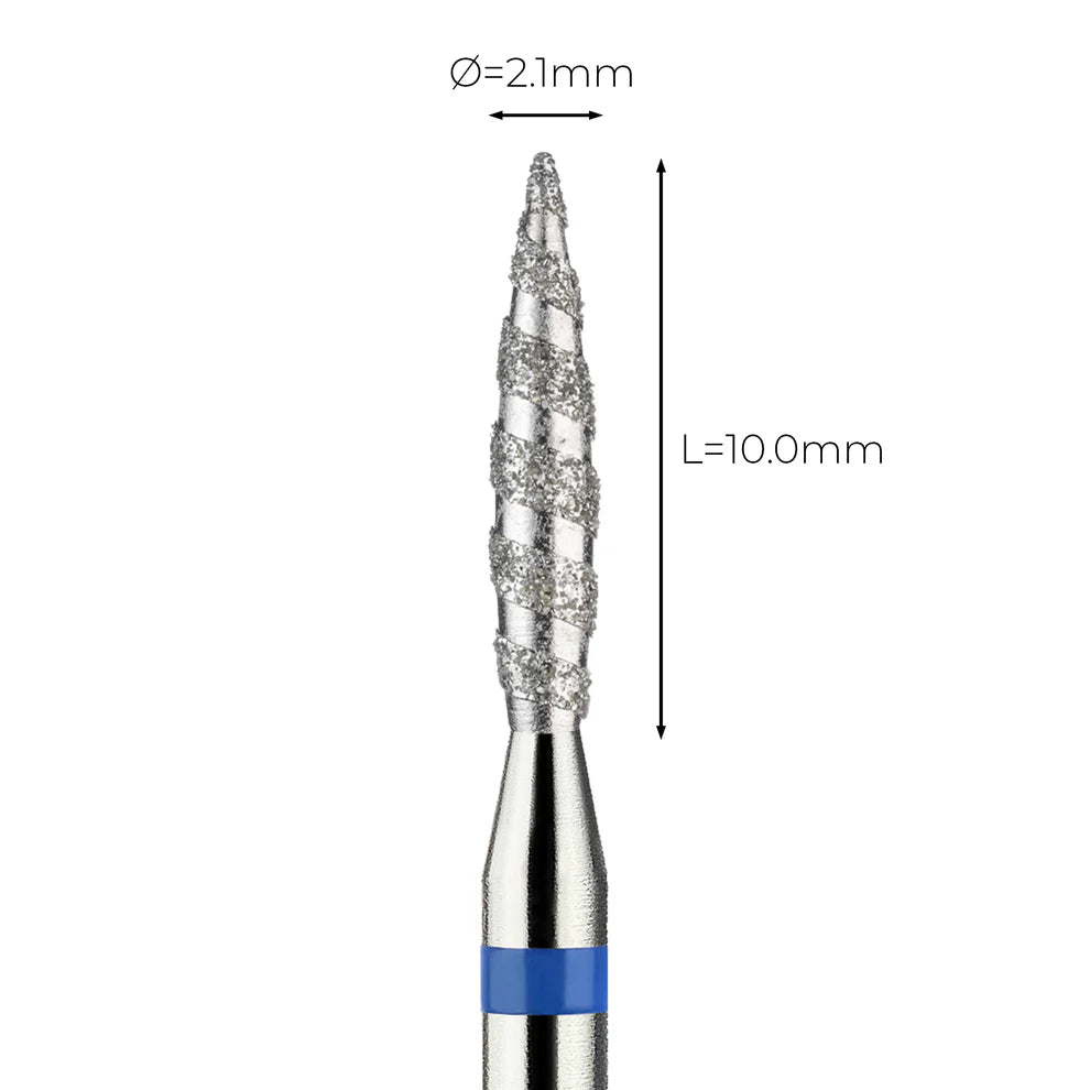 מקדח ראש שיוף יהלום לסלון יופי "להבה טורנדו" כחול בינוני 243/021T