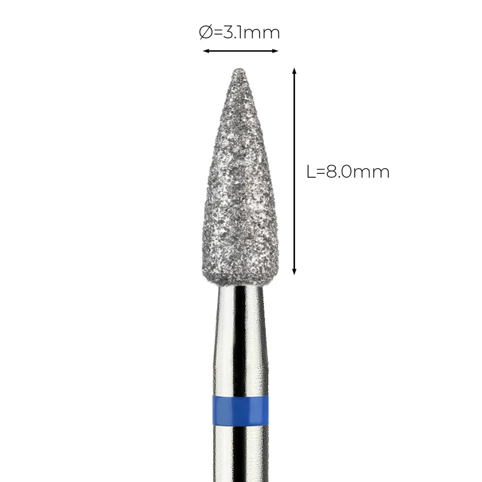 מקדח ראש שיוף יהלום לסלון יופי "קונוס מחודד" כחול בינוני 249/031