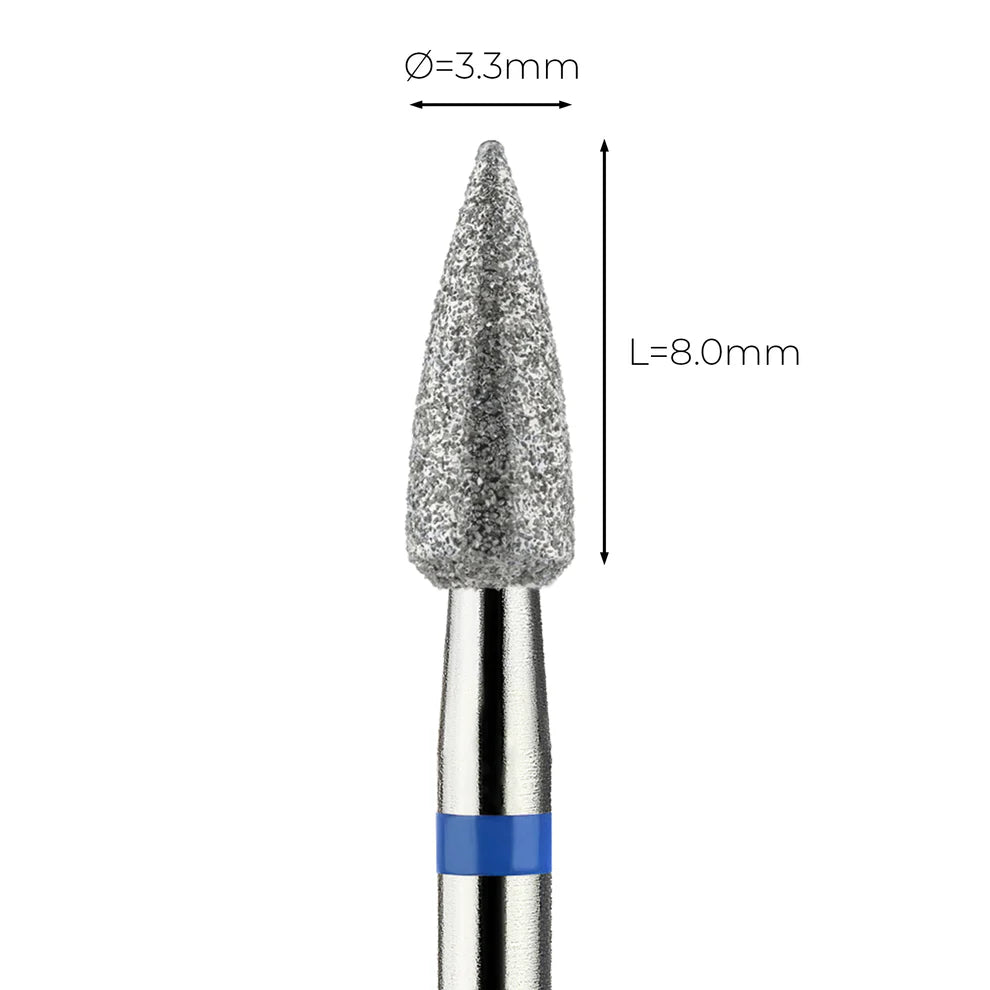 מקדח ראש שיוף יהלום לסלון יופי "קונוס מחודד" כחול בינוני 249/033