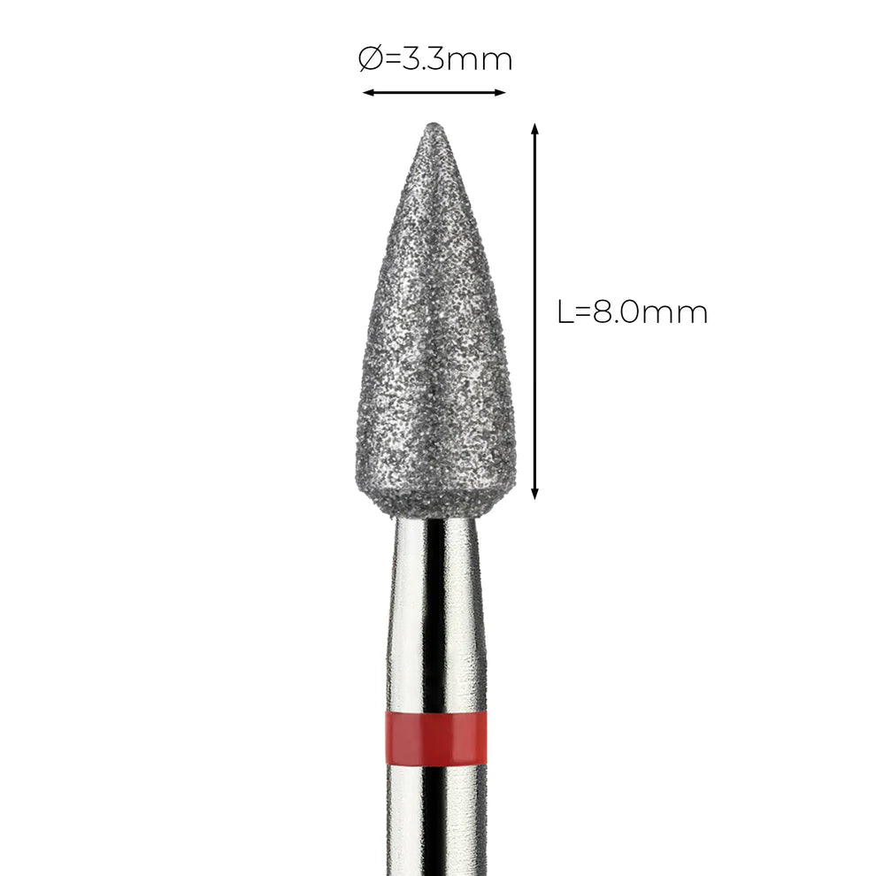 מקדח ראש שיוף יהלום לסלון יופי "קונוס מחודד" אדום עדין 249/033