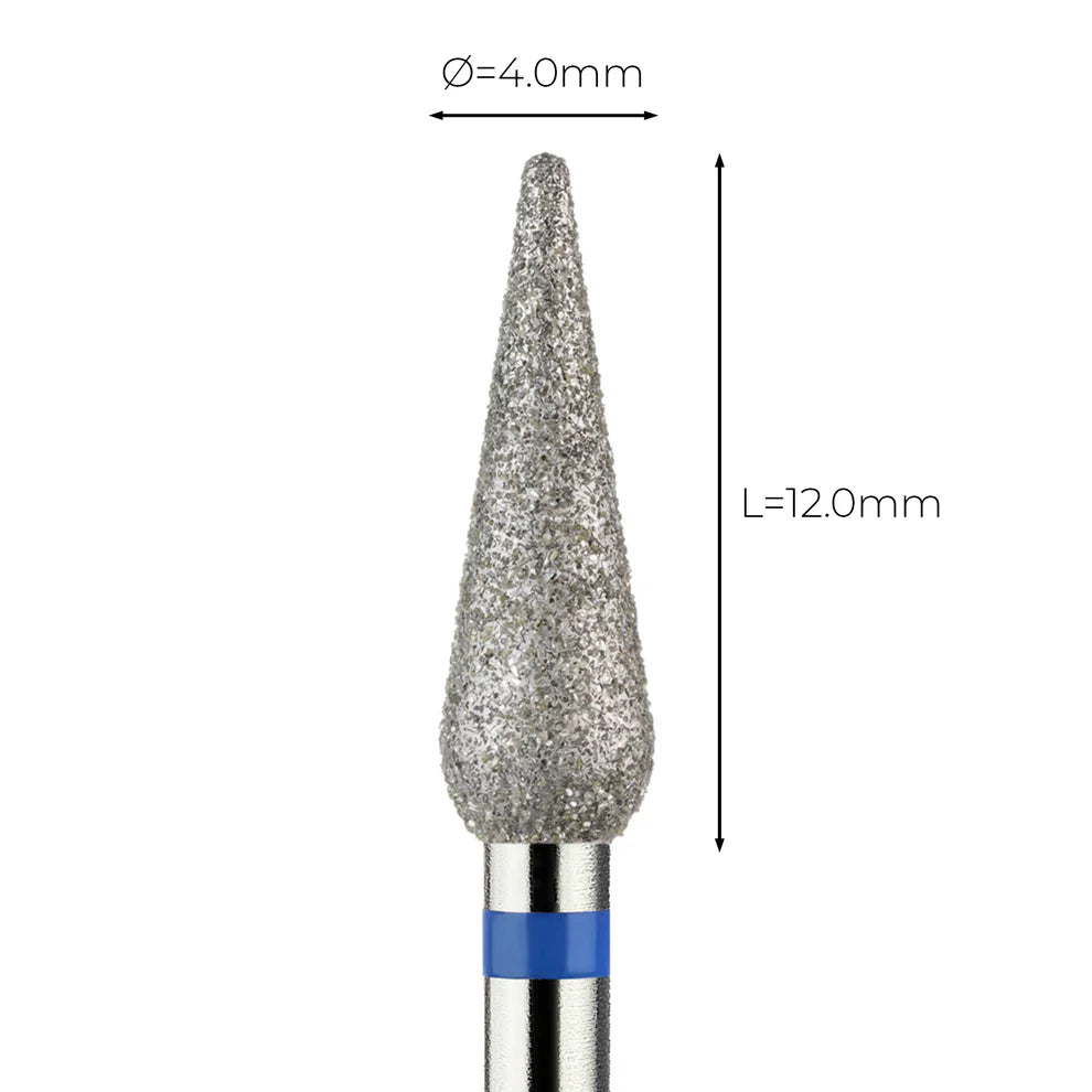 מקדח ראש שיוף יהלום לסלון יופי "ניצן מוארך" כחול בינוני 266/040