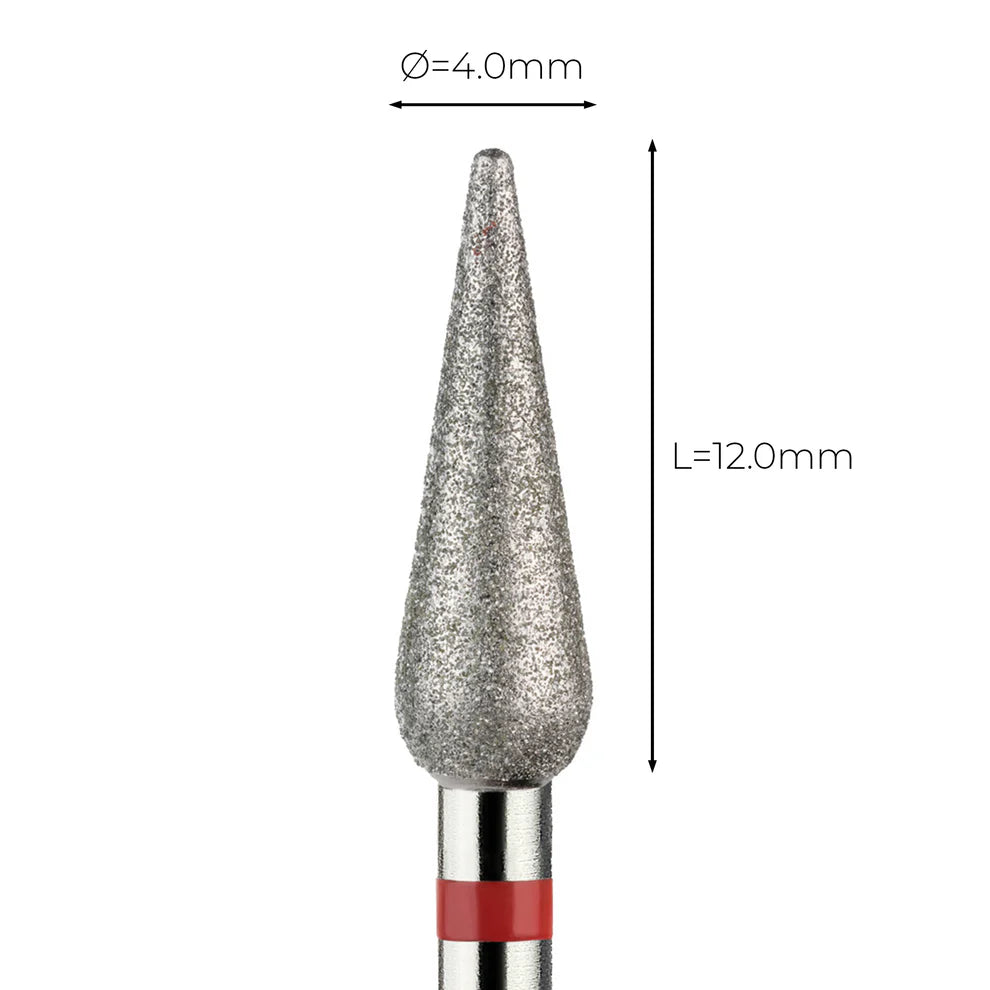 מקדח ראש שיוף יהלום לסלון יופי "ניצן מוארך" אדום עדין 266/040