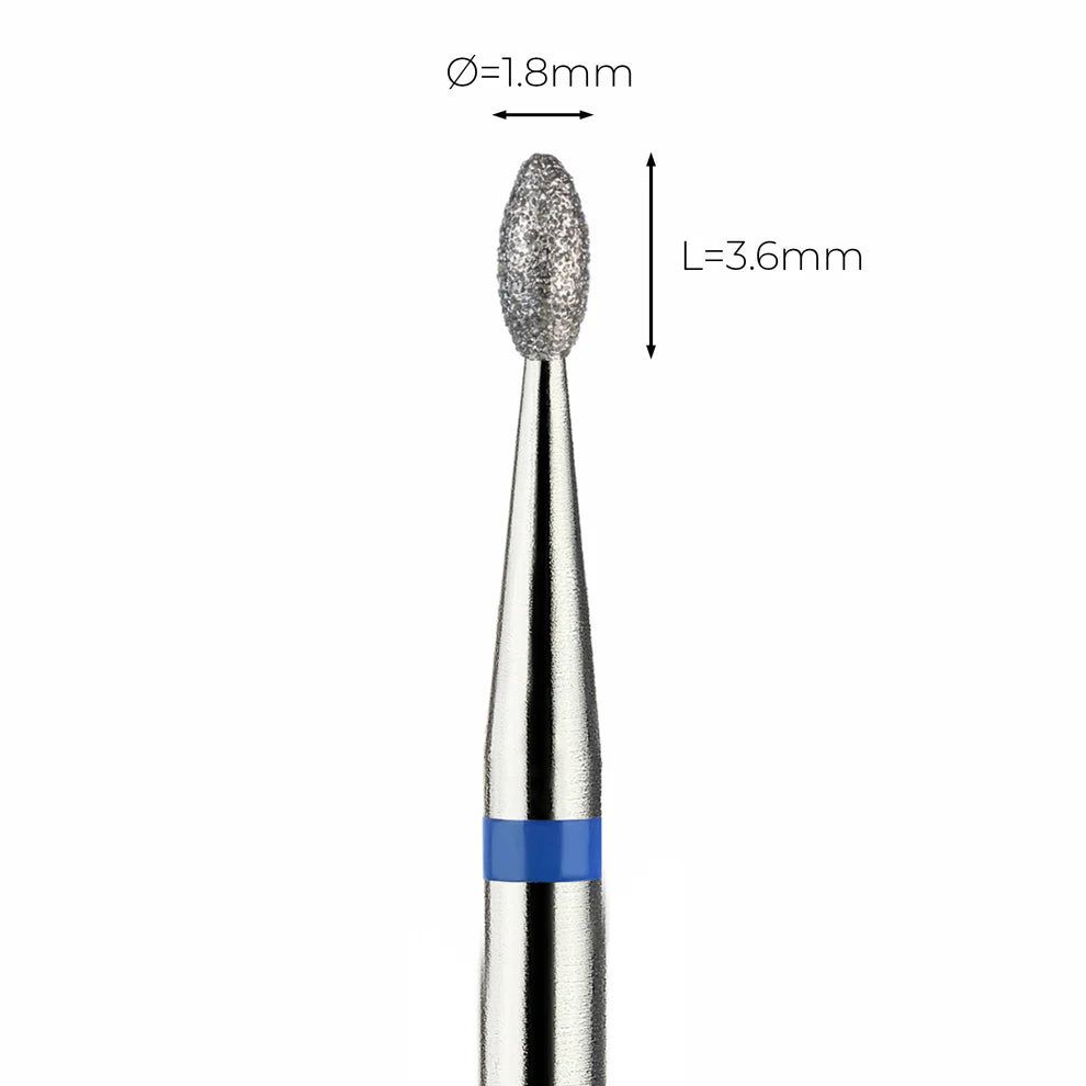 מקדח ראש שיוף יהלום לסלון יופי "טיפה" כחול בינוני 277/018