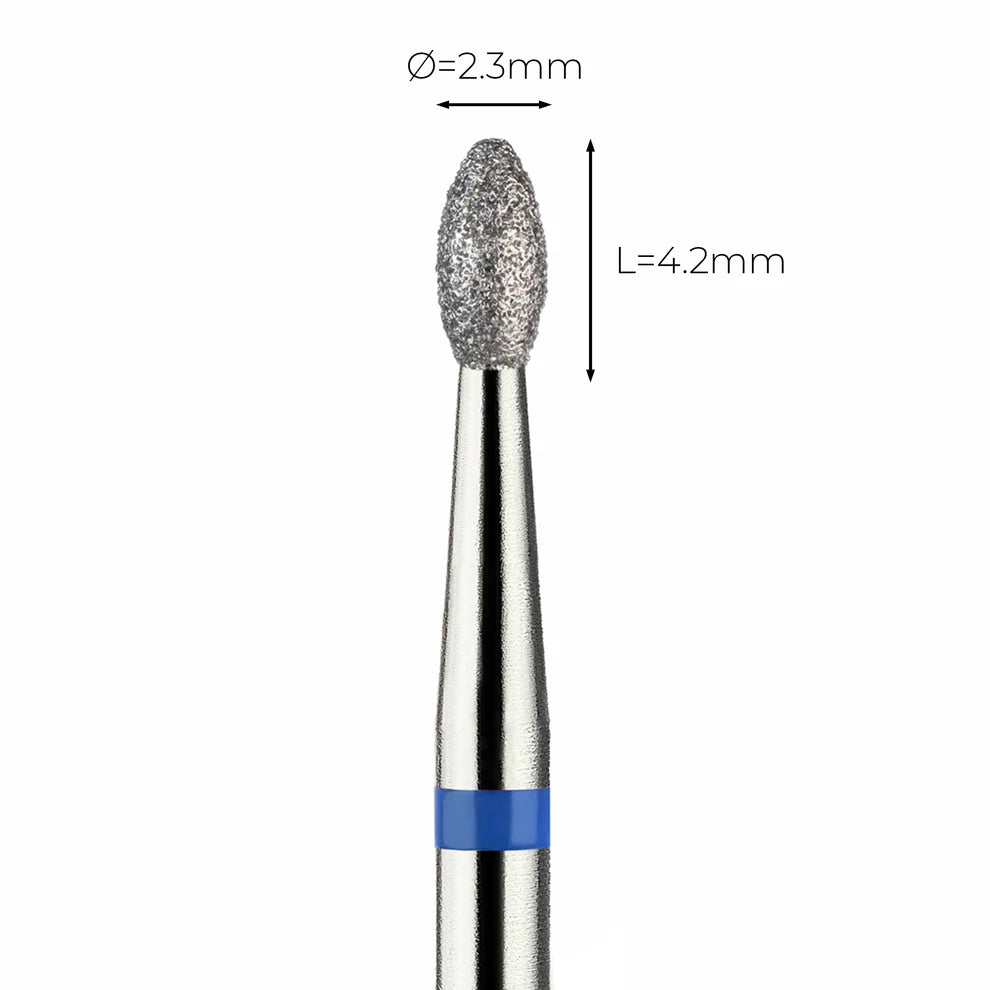 מקדח ראש שיוף יהלום לסלון יופי "טיפה" כחול בינוני 277/023