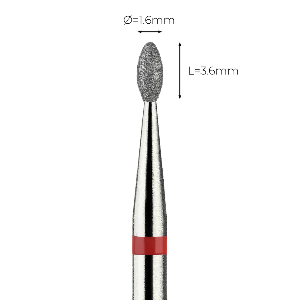 מקדח ראש שיוף יהלום לסלון יופי "טיפה" אדום עדין 277/016