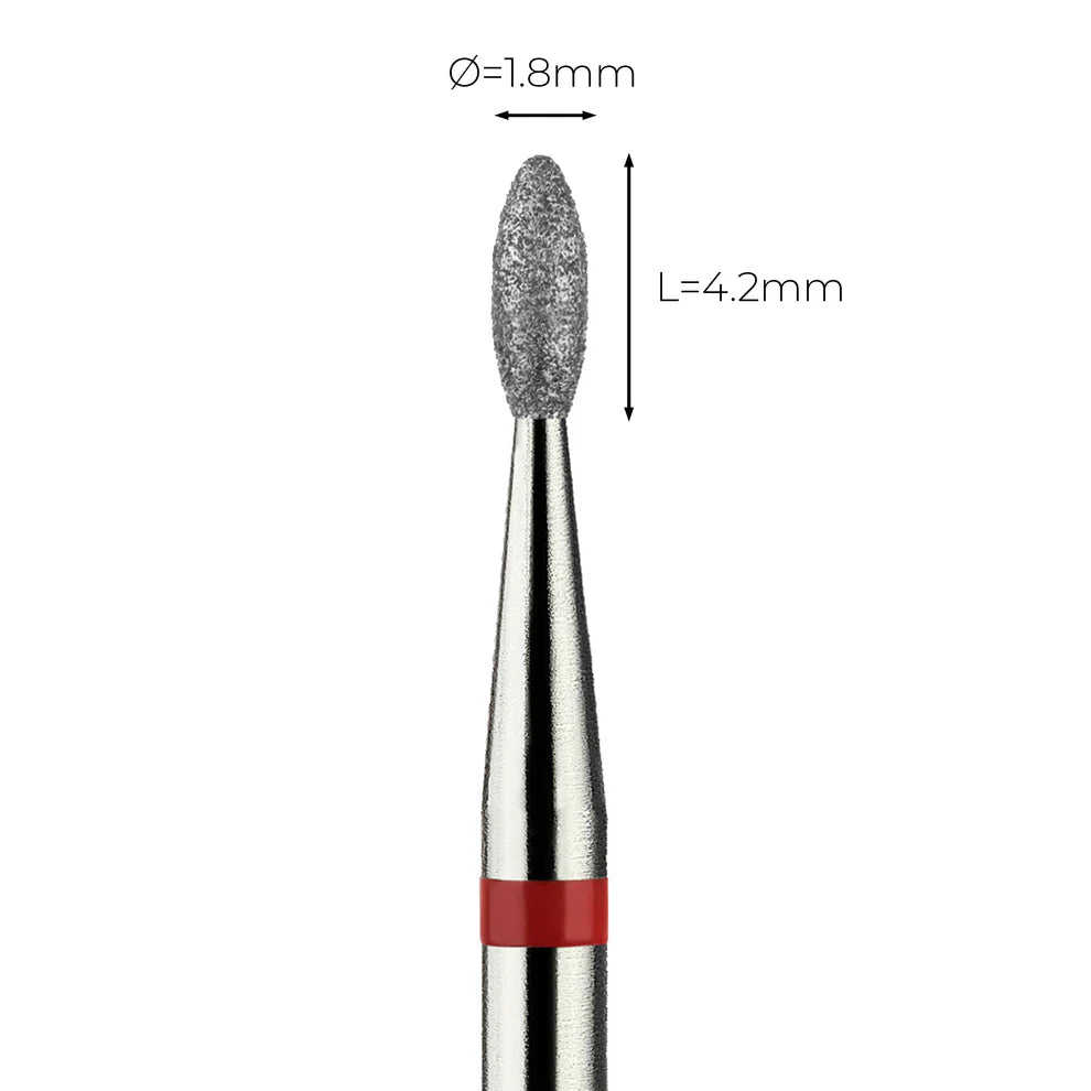 מקדח ראש שיוף יהלום לסלון יופי "טיפה" אדום עדין 277/018