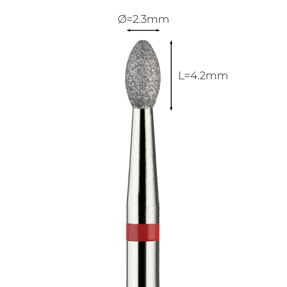 מקדח ראש שיוף יהלום לסלון יופי "טיפה" אדום עדין 277/023