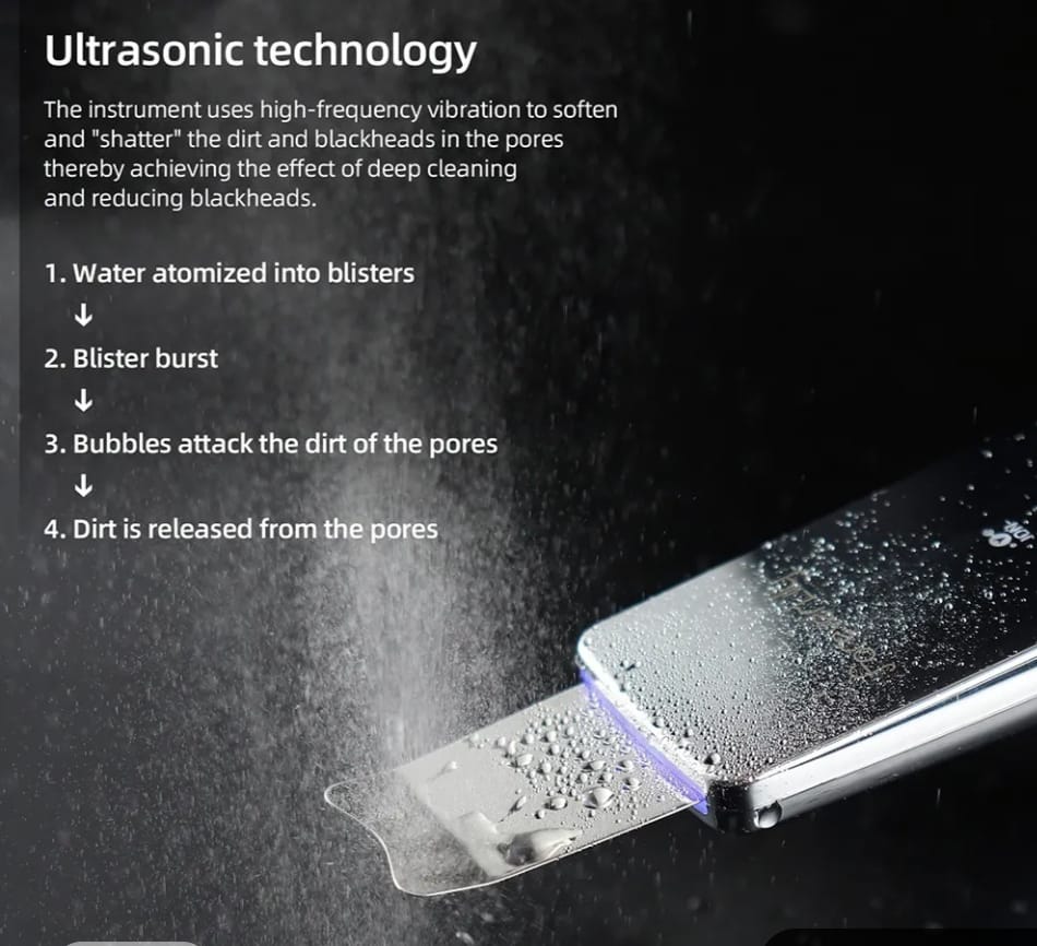 ULTRASONIC SKIN SCRUBBER | מכשיר אולטרסוניק לפילינג וניקוי עור הפנים